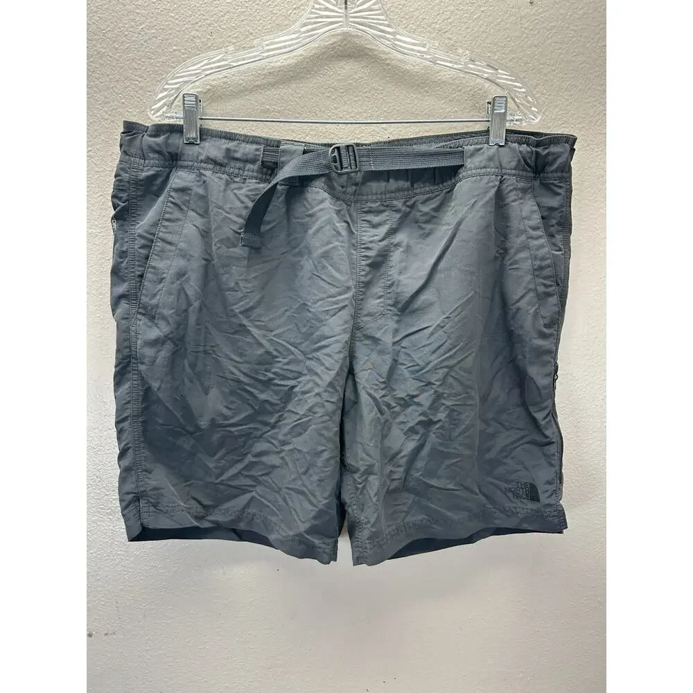 The North Face Shorts Mens L Gray Nylon Mesh Lined Belted Cargo‎ Hiking Outdoor